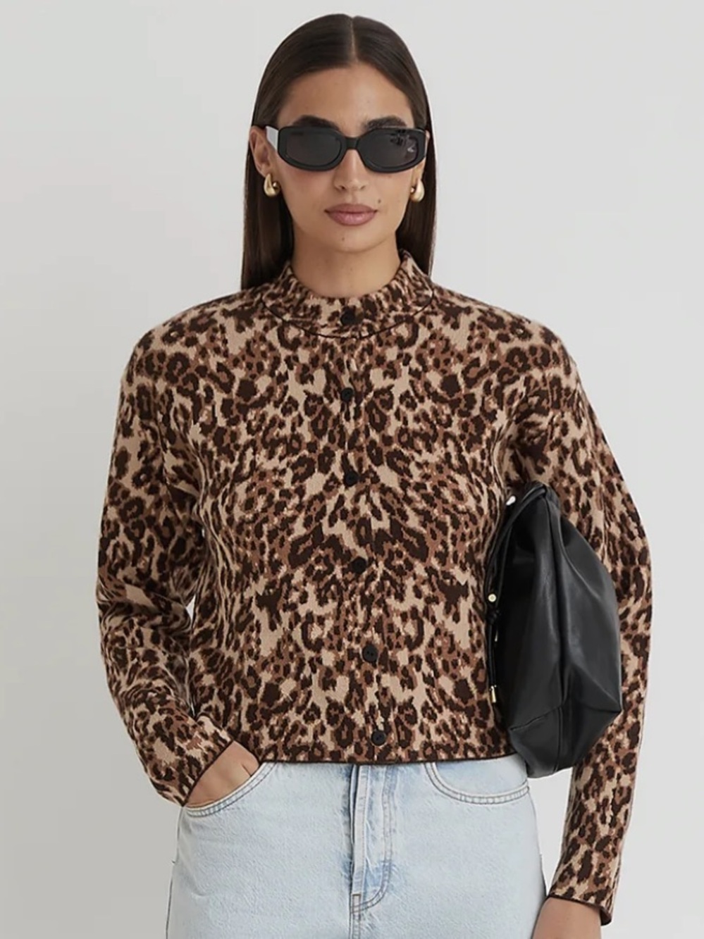 4th & Reckless Leopard Print Knitted Cardigan